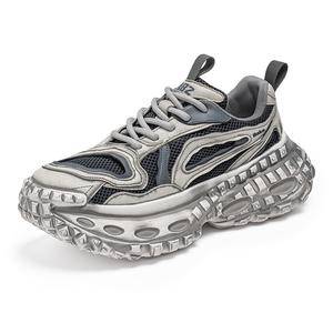 BAKE Амортизирующие кроссовки с противоскользящими и износостойкими свойствами мужские низкие массивные серые, цвет Gray