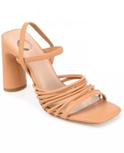 Женские босоножки Hera Strappy Block Heel Dress Sandals Journee Collection, коричневый