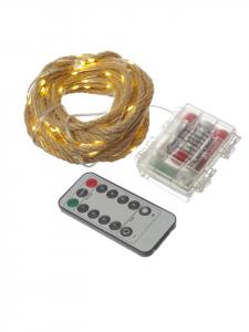 Marelida Светодиодная гирлянда, джутовая веревка, 100 светодиодов, 8 режимов работы, длина: 5 м, натуральный цвет
