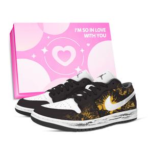 Jordan Кроссовки баскетбольные Air 1 Vintage Unisex низкие Black, White, Yellow, Brown