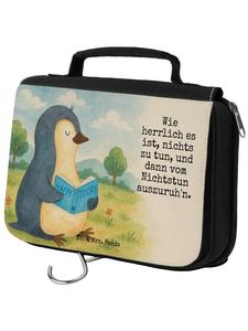 Mr. & Mrs. Panda Косметичка в виде пингвина с книжным дизайном и надписью белого цвета