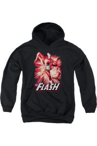 Детская толстовка с капюшоном Justice League of America Flash в красно-сером цвете Gildan