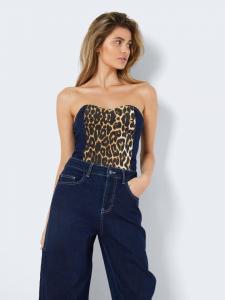 Топ Noisy may Damen Corset Trapezausschnitt Extra Slim Fit, темно-синий