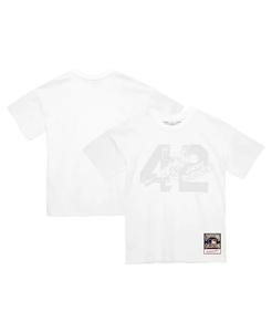 Мужская футболка Jackie Robinson White Brooklyn Dodgers Cooperstown Collection Sliding 42 Mitchell & Ness
