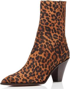 Женские элегантные ботильоны FSJ с заостренным носком, закрытые, на щиколотке, с конусообразным массивным высоким каблуком, молнией и массивной подошвой, размеры 4-15 US, Leopard