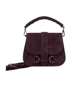 Клатч с пряжкой и стразами Alma En Pena, фиолетовый