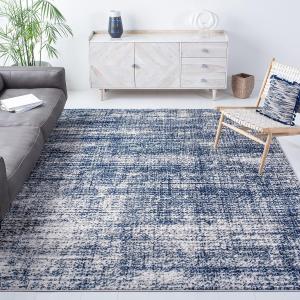 Ковер SAFAVIEH, 275 x 366 см, Skyler Collection Ivory / Navy SKY563A современный абстрактный без ворса для гостиной спальни столовой домашнего офиса