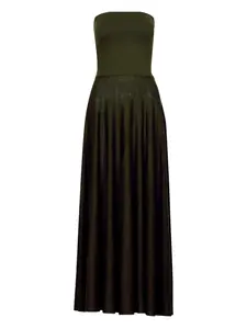 Шелковое платье Alaïa, зеленый