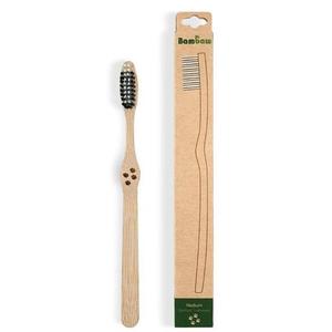 Бамбуковая зубная щетка 1 шт. Бамбо - средний древесный уголь, Bambaw