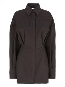 Мини-платье-рубашка с длинными рукавами The Attico, коричневый