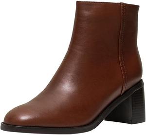 Женские ботильоны на каблуке ONEENO из кожи, Brown