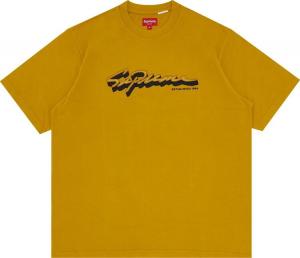 Футболка Supreme Shadow Script Short-Sleeve Top 'Dusty Yellow', желтый