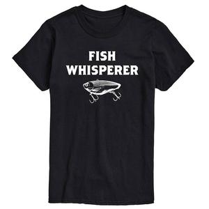 Футболка с рисунком Big & Tall Fish Whisperer Licensed Character, черный