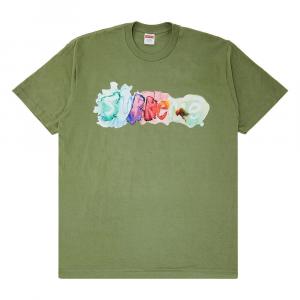 Футболка Supreme Watercolor, светлый оливковый