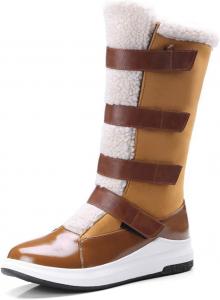 Generic Женские зимние ботинки с искусственным мехом, легкие, теплые, водонепроницаемые, с противоскользящей подошвой, классические модные ботинки для походов и катания на лыжах на улице (черные, 42 EU)