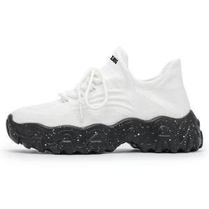 Singing Прочные легкие и дышащие низкие массивные кроссовки унисекс белый черный, цвет White Black