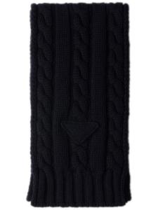 Prada кашемировый шарф с логотипом, синий