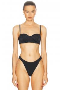 Стёганый бюстгальтер балконет Luxe Fleur Du Mal, Black