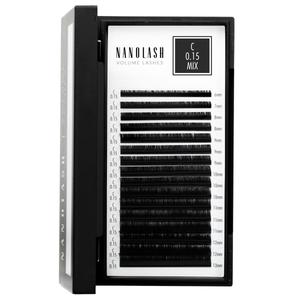 Nanolash Накладные ресницы для наращивания - 0,15 C локон микс 6-13мм 16 полосок