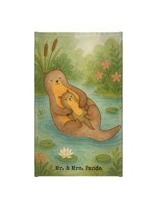 Mr. & Mrs. Panda Детское полотенце с изображением выдры, без надписи, белого цвета