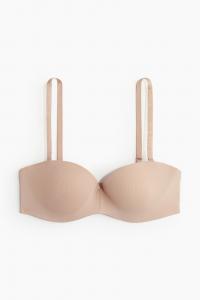 Бюстгальтер-Балконет с мягкой подкладкой из микрофибры H&M, бежевый