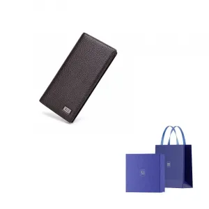 HLA Кожаный кошелек с денежным зажимом и кожаной клипсой унисекс черный, Brown