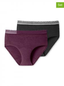 Schiesser Комплект из 2 трусиков сливового/черного цвета