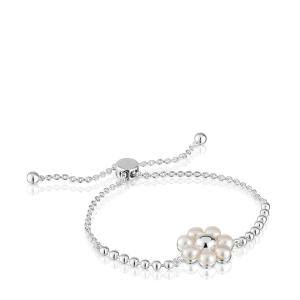 Браслет-цепочка Tous Sugar Party Flower, серебро/жемчуг