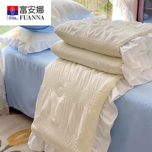 Fuanna Комплект летнего одеяла из 3-4 предметов, пузырчатая марля, 150×200 см, цвет Milkshake White + Sky Blue, мягкая, дышащая ткань