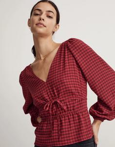 Мадевелл Саффи Топ с баской Madewell, красный