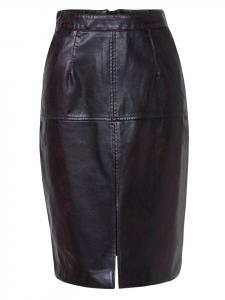 Коричневая юбка миди из искусственной кожи KOROSHI