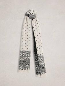Шарф с узором Fair Isle в виде сердечек White Stuff, Natural/Multi