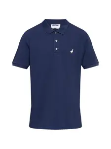 Поло с короткими рукавами и вышивкой Moschino, синий