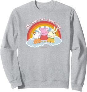 Толстовка с ретро-логотипом «Мечты Свинки Пеппы могут сбыться: дружба», серая Peppa Pig