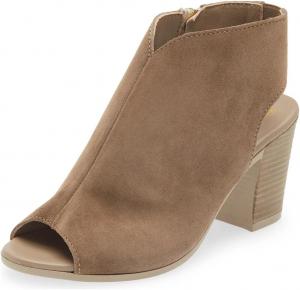 Женские ботильоны FOWT с открытым носком, на устойчивом каблуке средней высоты, летние ботинки, повседневные модные уличные туфли, размер 4-16 US, Brown