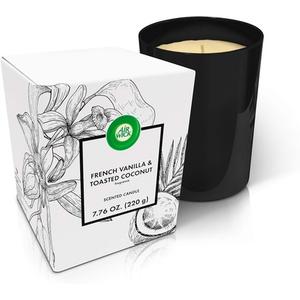 Свеча Air Wick с ароматом французской ванили и жареного кокоса 220 г, время горения 40 часов, 1 штука Airwick