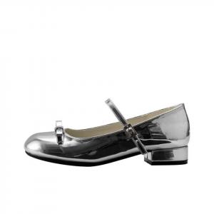 Aimilian Женские туфли Мэри Джейн на массивном каблуке серебристые, цвет Silver