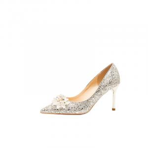 Zubumei Тонкие каблуки на шпильке женские шампань голд, цвет Champagne Gold