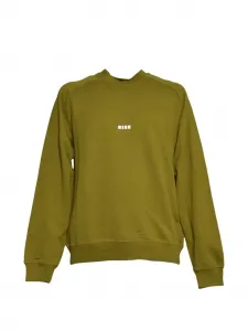 Свитшот с логотипом и круглым вырезом MSGM, зеленый