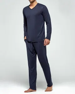 Длинная мужская трикотажная пижама темно-синего цвета Impetus, темно-синий