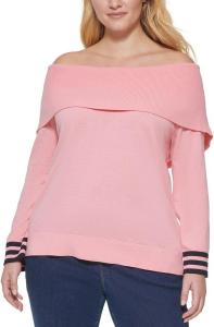 Свитер с открытыми плечами Tommy Hilfiger Plus Size, Pink