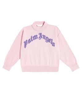 Хлопковый свитер с логотипом Palm Angels, розовый