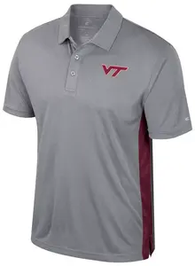 Мужские хоккейные кеды цвета Хизер серого цвета Colosseum Virginia Tech в поло