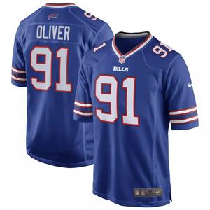 Мужское джерси Ed Oliver Royal Buffalo Bills Team Game Player Nike