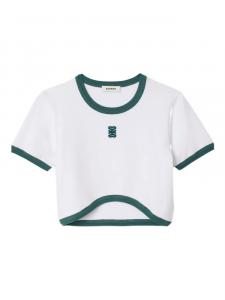 Двухцветная футболка SANDRO, белый