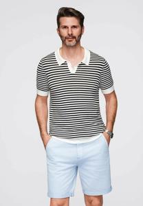 Поло Ombre BUTTONLESS WITH NAUTICAL STRIPES, Balck And White/Black