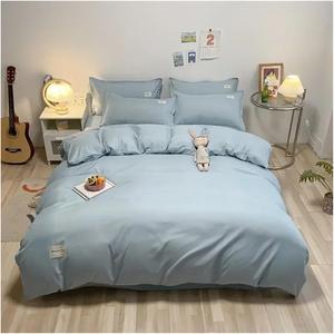 YUSIWOAL Комплект постельного белья однотонный минимализм фиолетовый серый