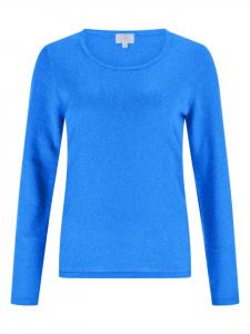 Свитер с круглым вырезом ослепительно синего цвета CASH-MERE.CH