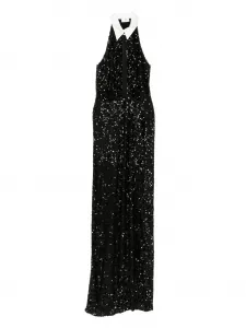 Платье на шее с пайетками Elisabetta Franchi, черный