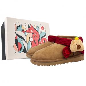 Ботинки Ugg Women's Classic Ultra Mini, каштановый/Капибара с лимоном/box